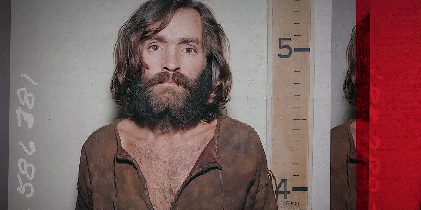 A mugshot of Charles Manson in Netlfix documentary CHAOS: The Manson Murders 