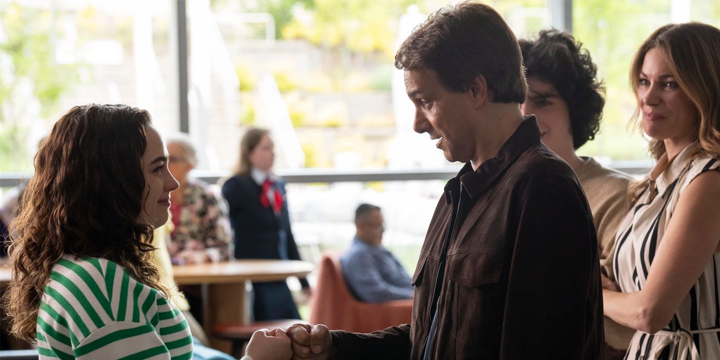 Mary Mouser and Ralph Macchio in Cobra Kai