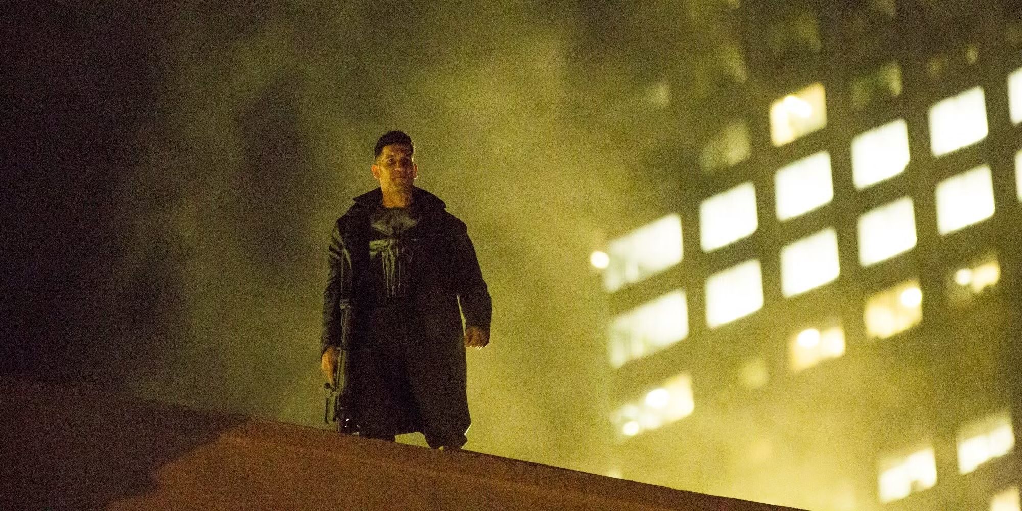 Frank Castle (Jon Bernthal) in the &lsquo;Daredevil&rsquo; Season 2 finale standing atop a building