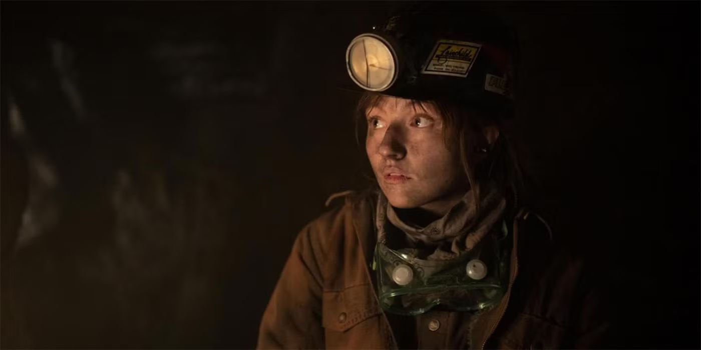Kaitlyn Dever as Betsy Mallum wearing coal miner&rsquo;s gear in Dopesick