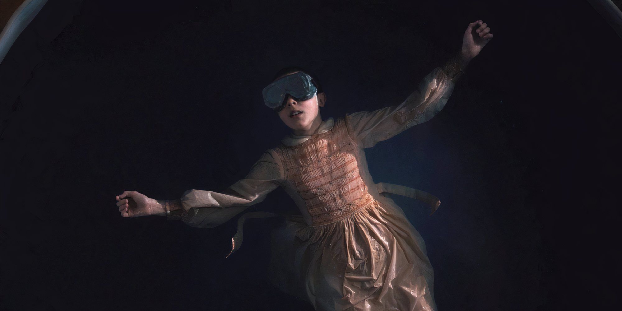 Millie Bobby Brown as Eleven floating in Stranger Things