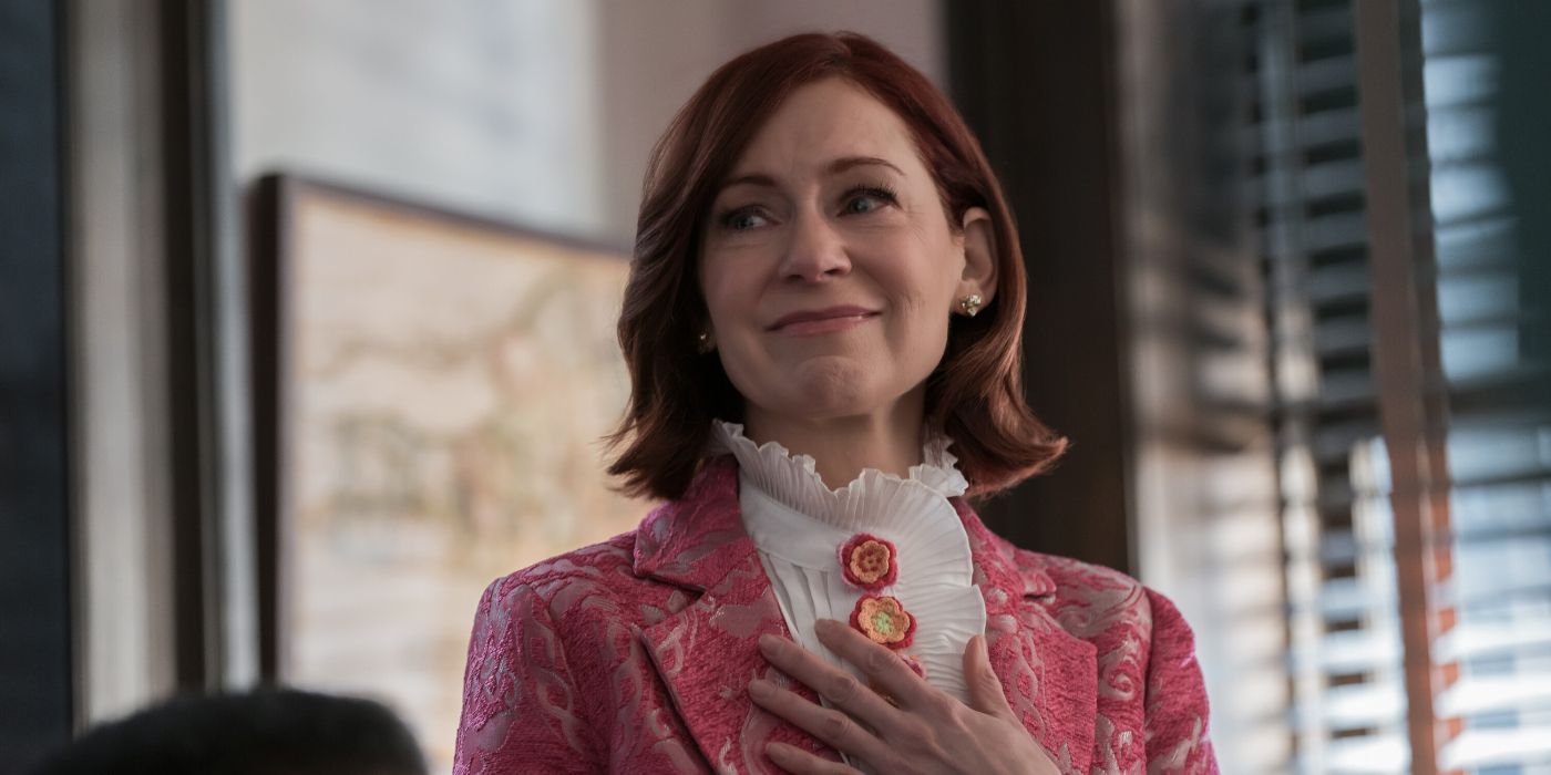 Carrie Preston getting emotional in Elsbeth Season 2 Episode 13