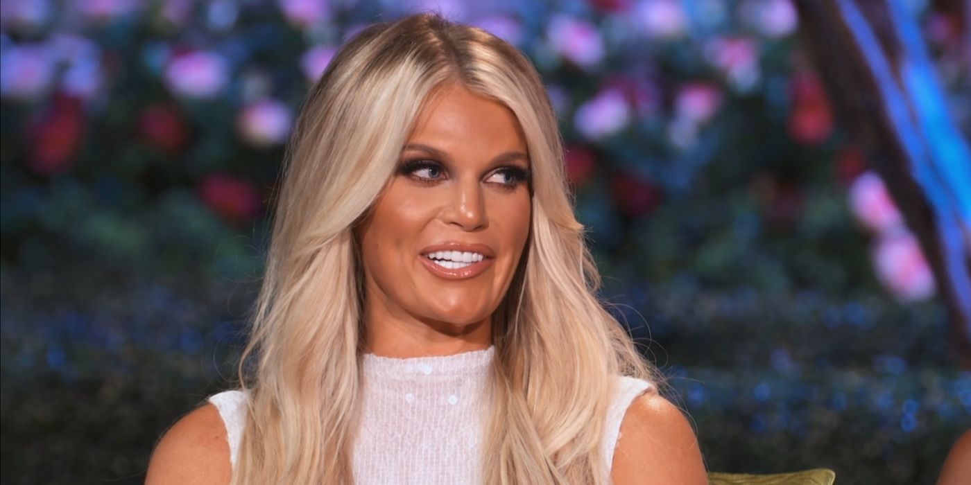 Madison LeCroy in a white dress at the 'Southern Charm' season 8 reunion.