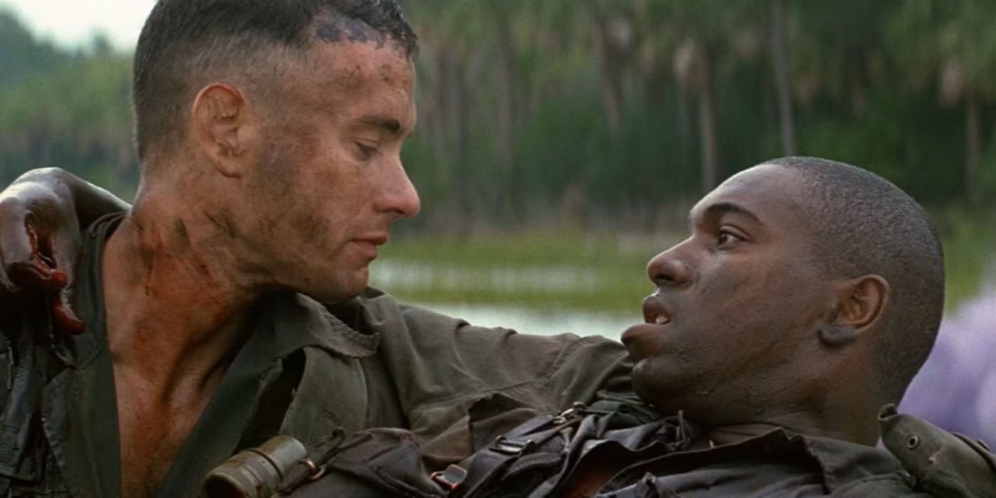 Forrest Gump holds a dying Bubba in Vietnam