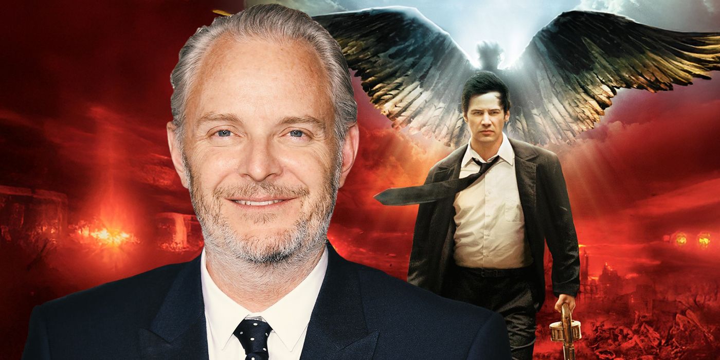 Francis Lawrence in front of a poster for Constantine