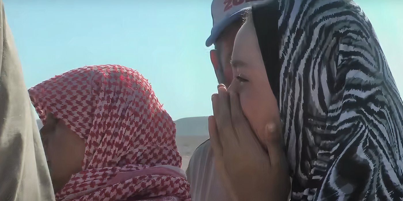 A girl crying as her house is destroyed in No Other Land