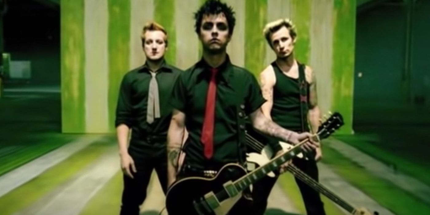 A still from Green Day&rsquo;s &lsquo;American Idiot&rsquo; music video.