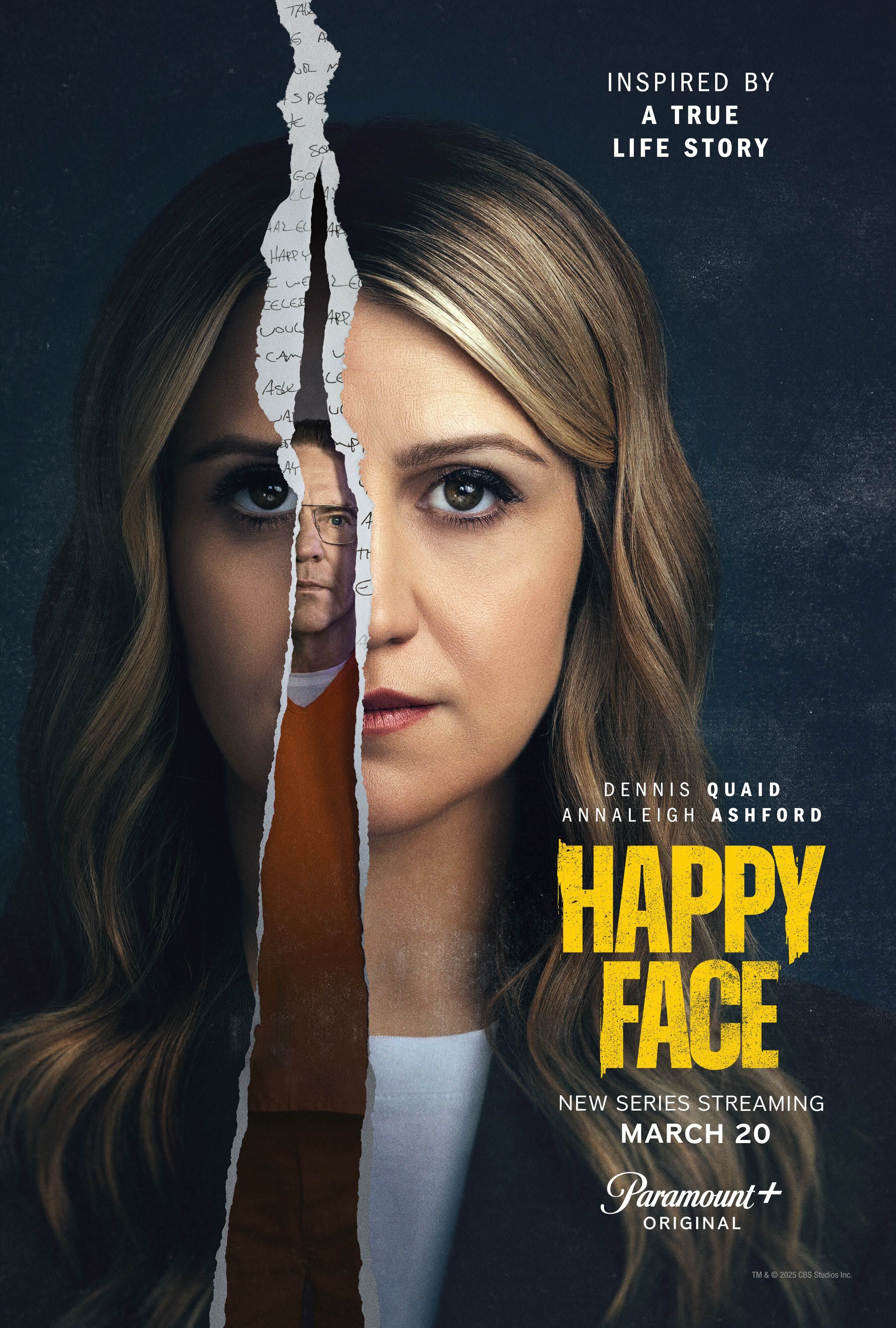 Dennis Quaid rips through Annaleigh Ashford&rsquo;s face in &lsquo;Happy Face&rsquo; official poster