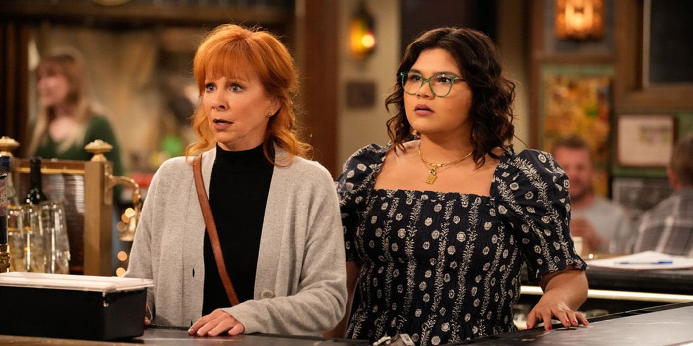 HAPPY'S PLACE "Acountability" Episode, Reba McEntire as Bobbie, Belissa Escobedo as Isabella.