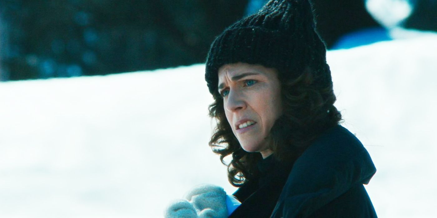 Devon, played by Jen Tullock, in the snow in Severance season 1.