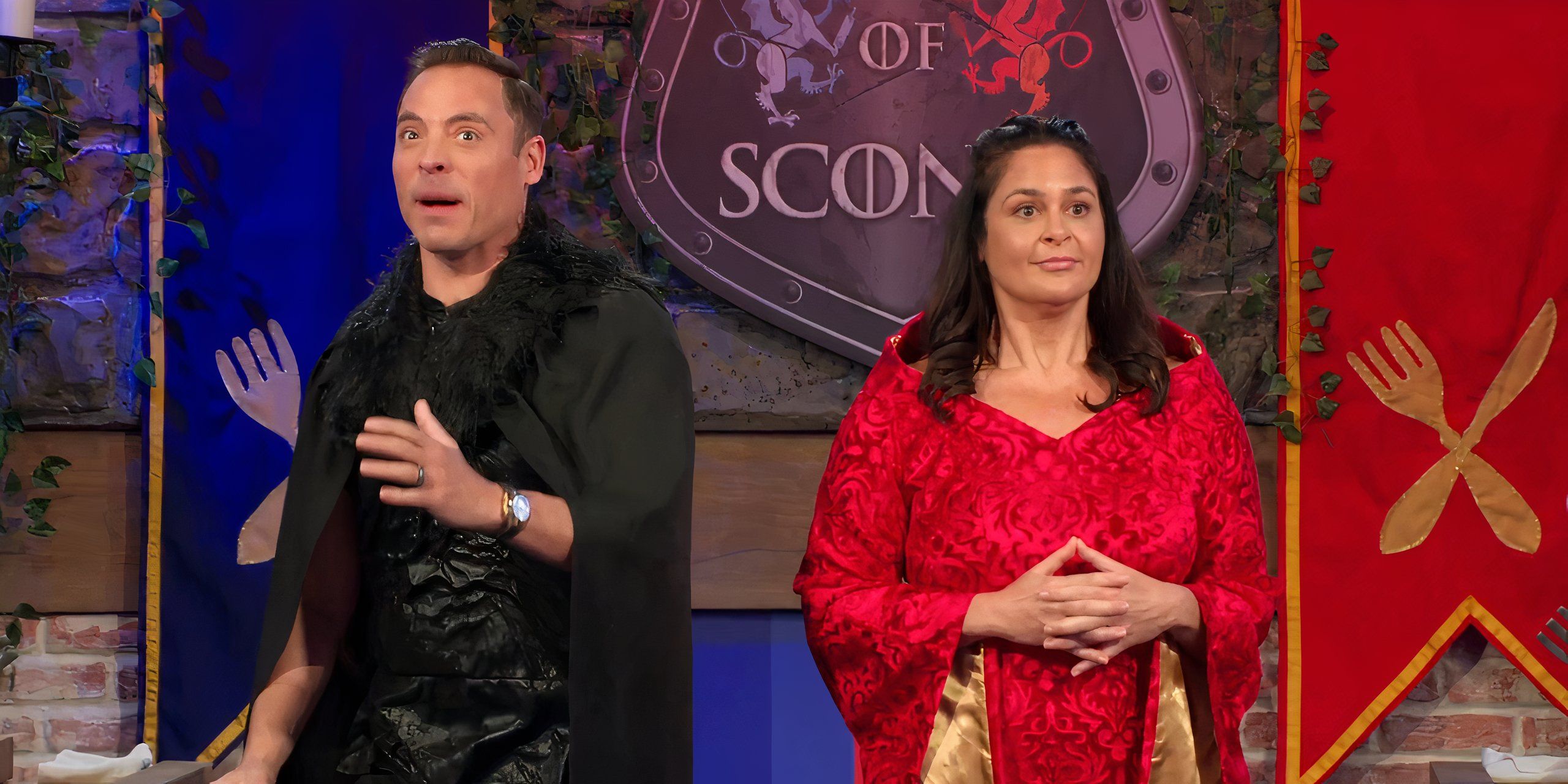 Jeff and Antonia on Worst Cooks in America Dressed Like Game Of Thrones