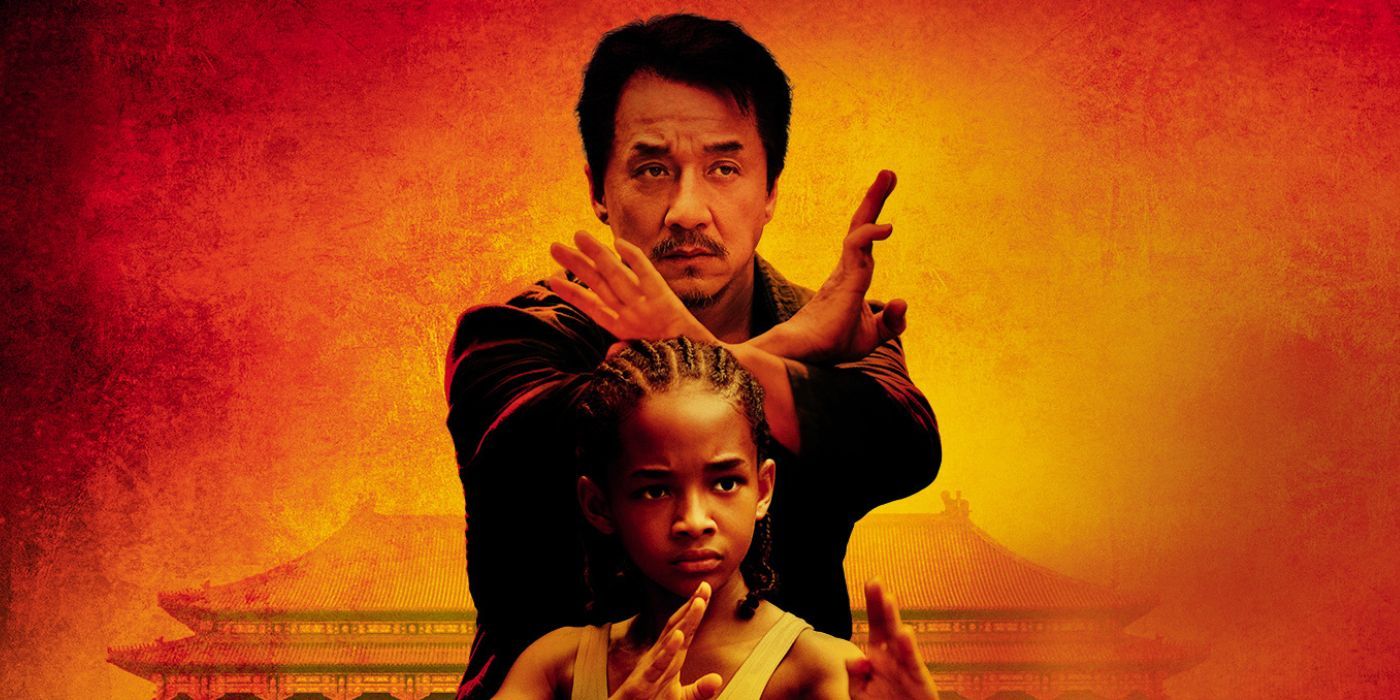 Jackie Chan and Jaden Smith on the poster for the 2010 Karate Kid remake.