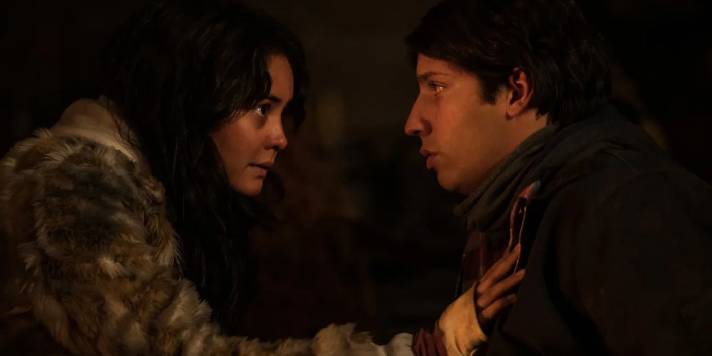 Lottie talking to Travis in Yellowjackets. 
