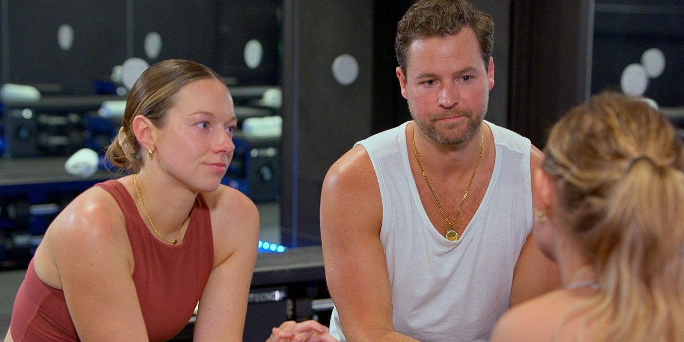 Lauren and David talk to her friends after cycling on 'Love Is Blind' Season 8.