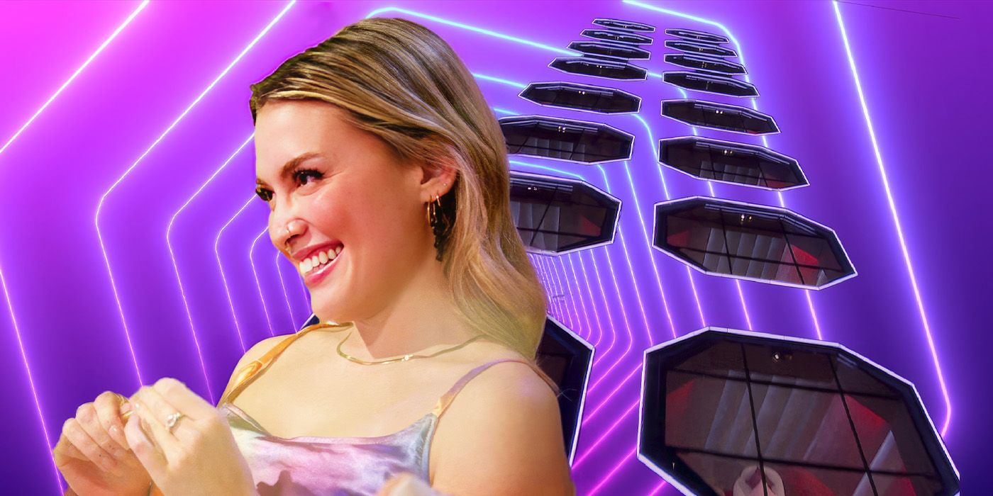 Madison smiling against a pod background in Love Is Blind Season 8
