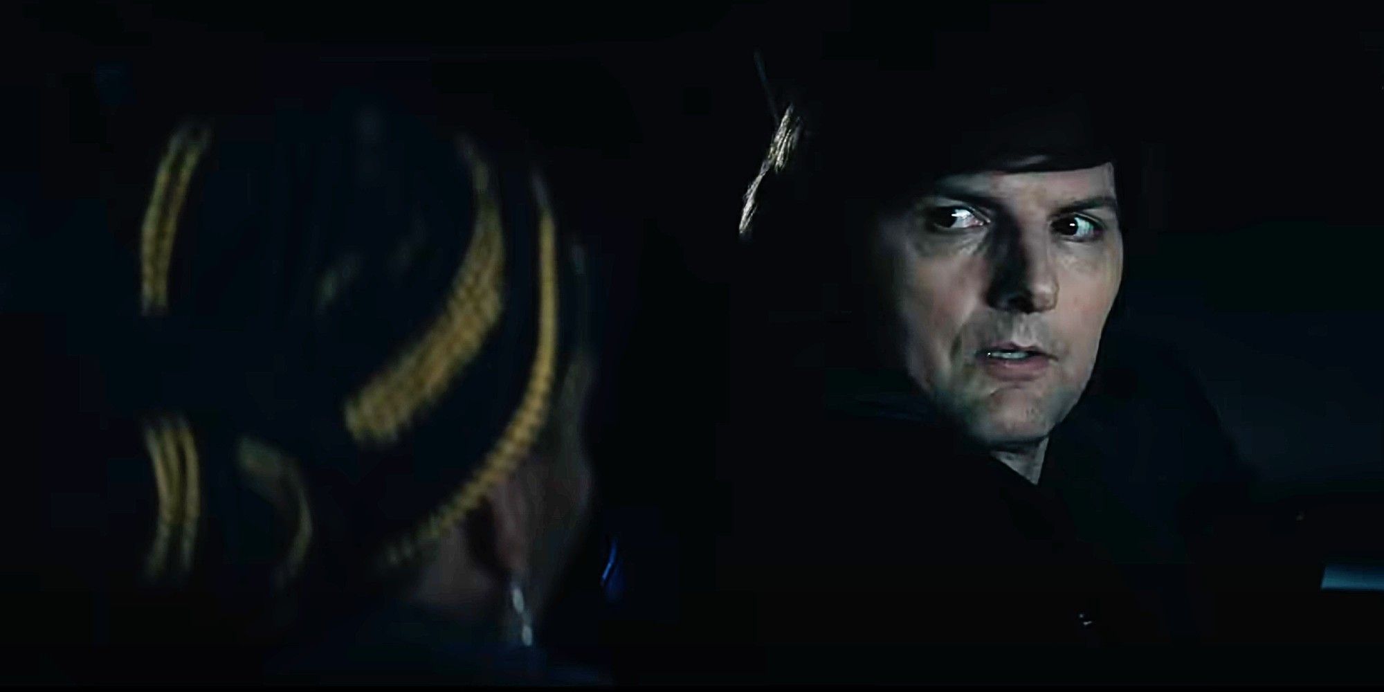 Mark Scout sitting in his car with Asal Reghabi in Severance Season 2