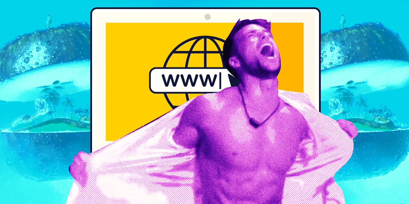 A man screaming and ripping his shirt open on Temptation Island Spain
