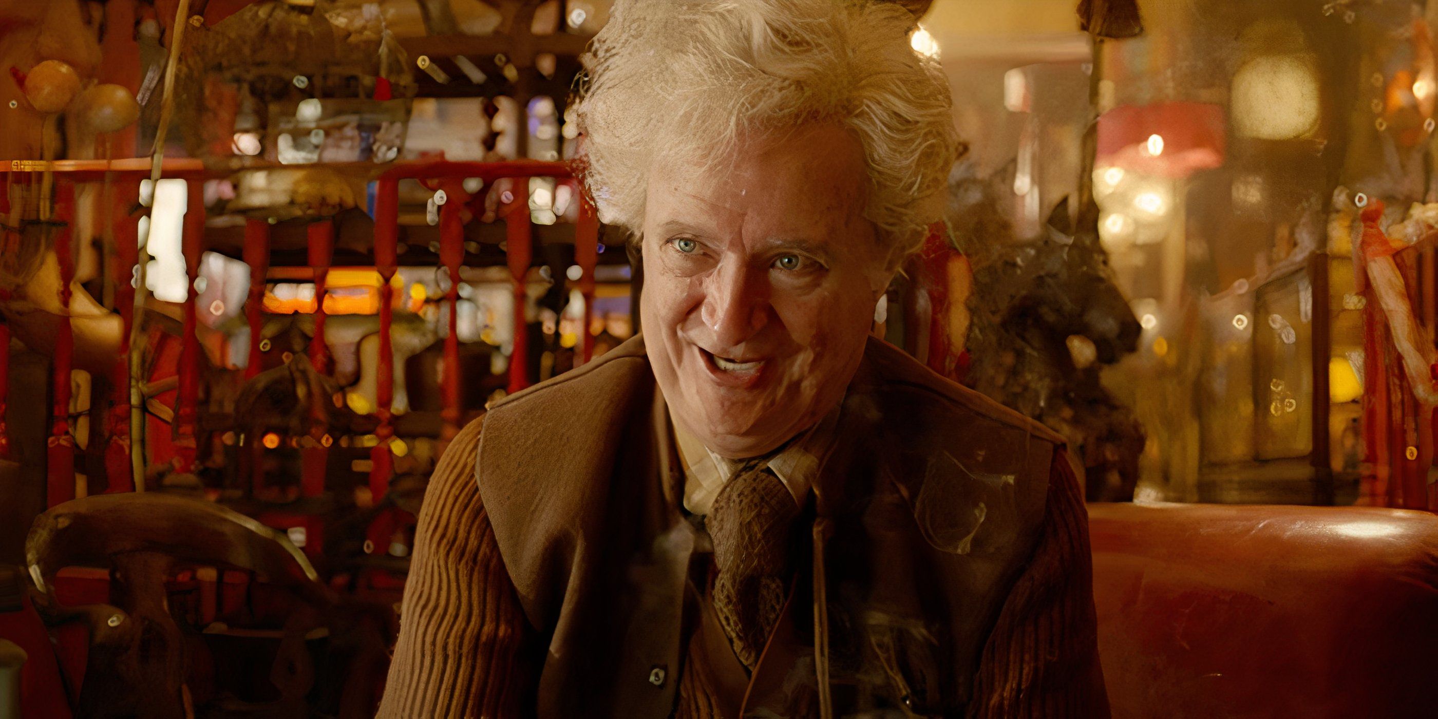 Mr. Gruber (Jim Broadbent) talks in &lsquo;Paddington&rsquo; (2014).