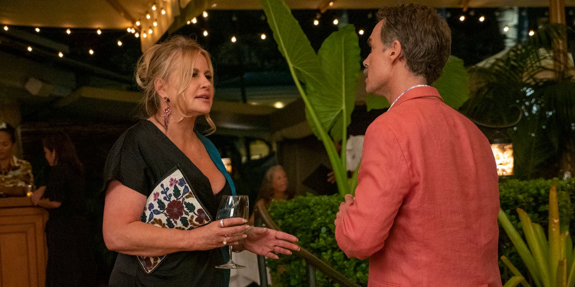 Murray Bartlett as Armond and Jennifer Coolidge as Tanya in The White Lotus Season 1.