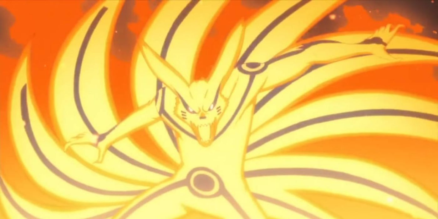 Giant flowing nine tailed fox Naruto in Boruto.