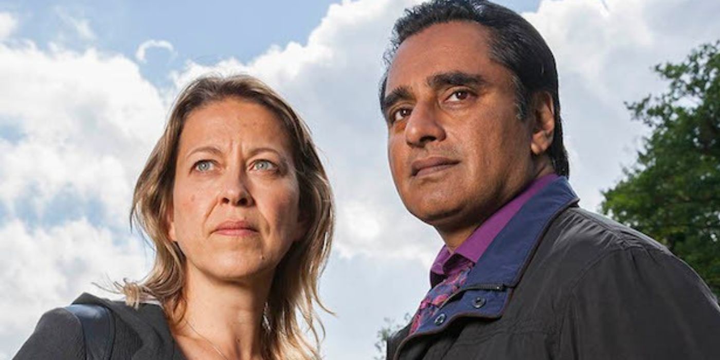 Nicola Walker as Cassie-Stuart and Rajeev Bhaskar as Sunny Khan in 'Unforgotten'
