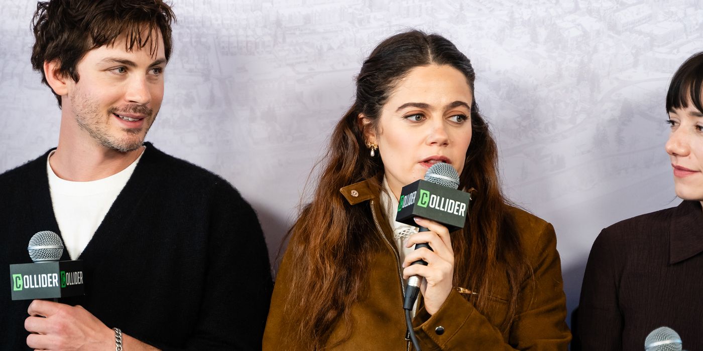 Logan Lerman, Molly Gordon and Sophie Brooks at Sundance 2025 for Oh, Hi!
