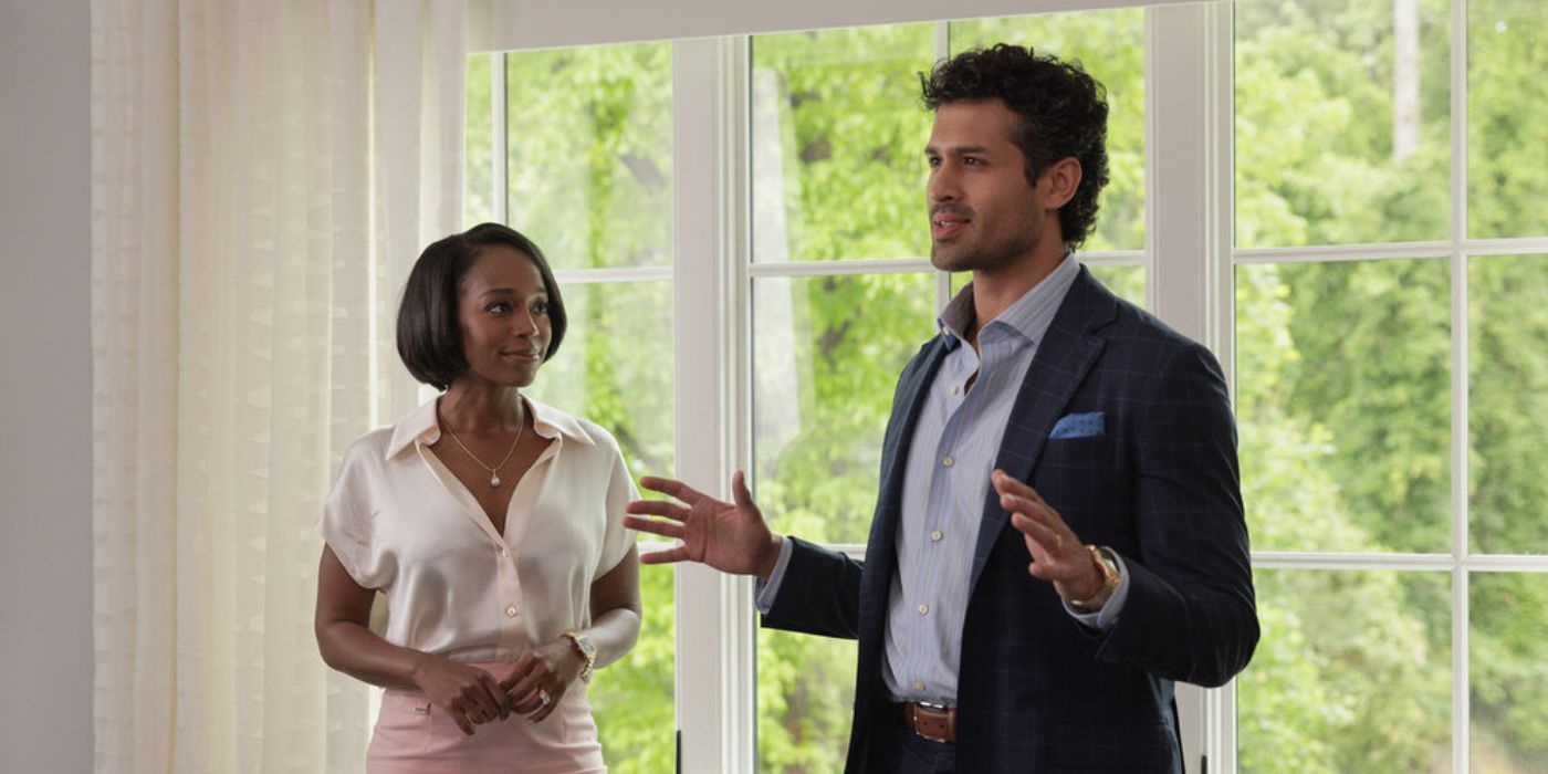 Aja Naomi King and Saamer Usmani in Grosse Pointe Garden Society