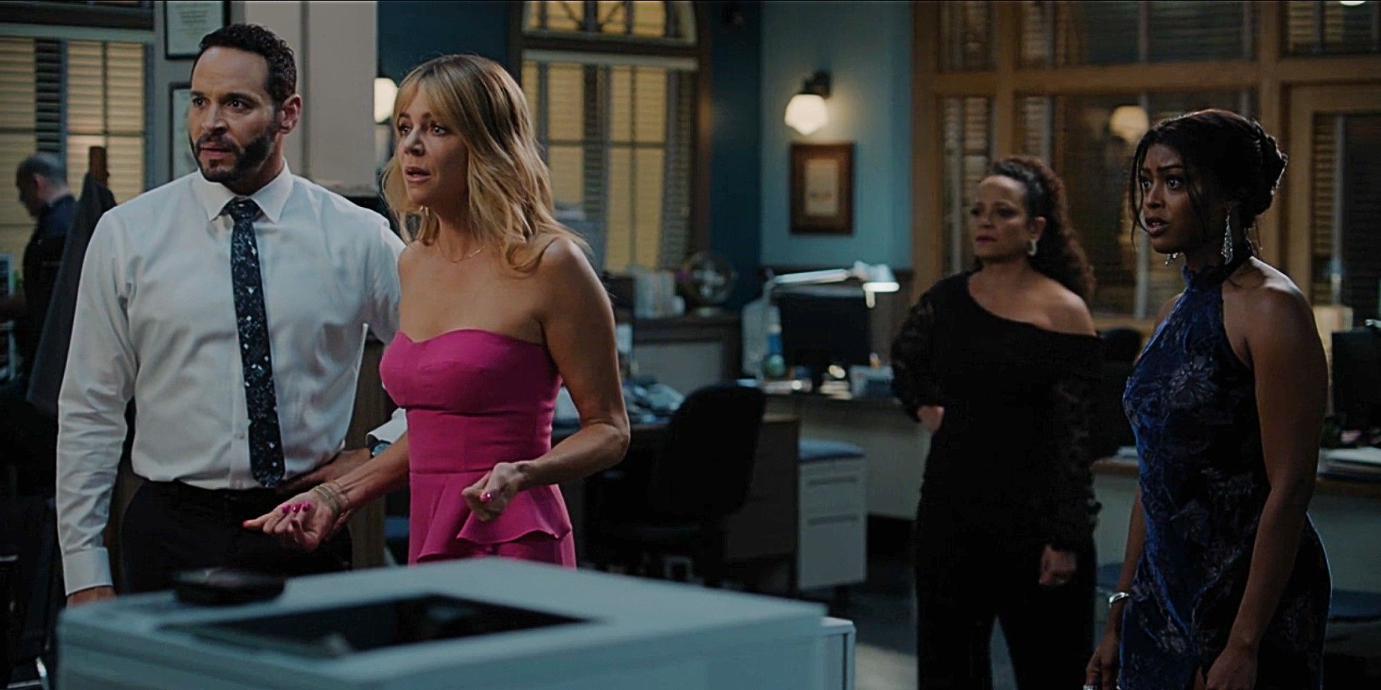 Karadec, Morgan, Selena, and Daphne stand together and look concerned in Season 1 finale of High Potential