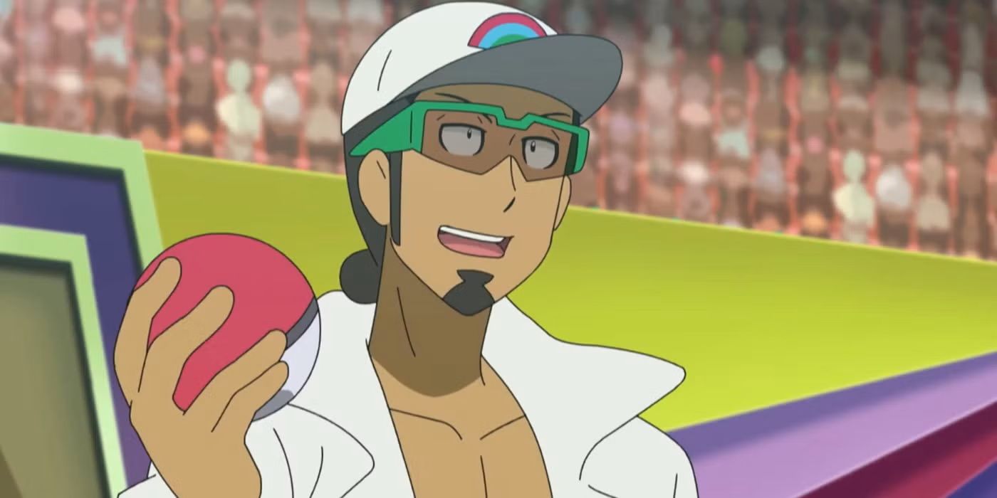 Professor Kukui holds a Pokeball