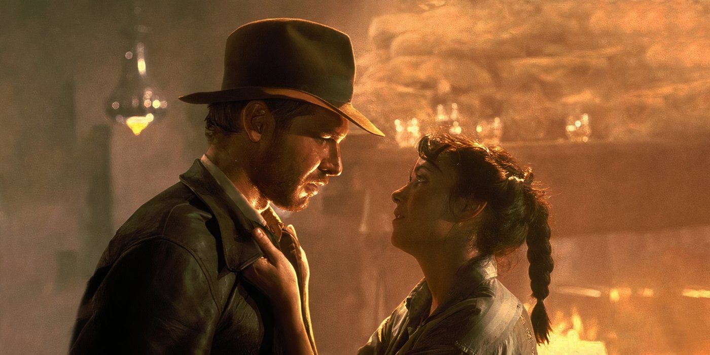 Harrison Ford as Indiana Jones and Karen Allen as Marion Ravenwood in Raiders of the Lost Ark