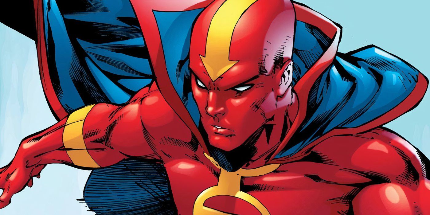 Close-up of Red Tornado from DC Comics