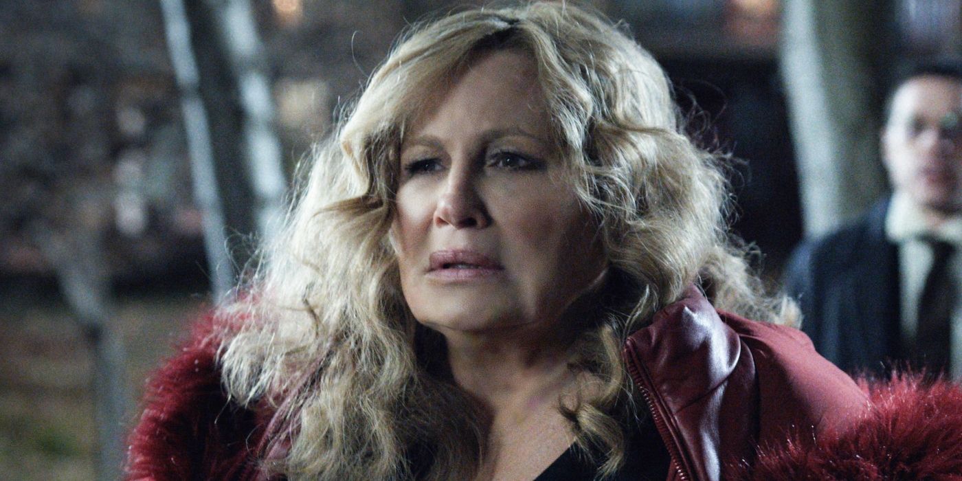 Jennifer Coolidge's Ruth in the woods in Riff Raff