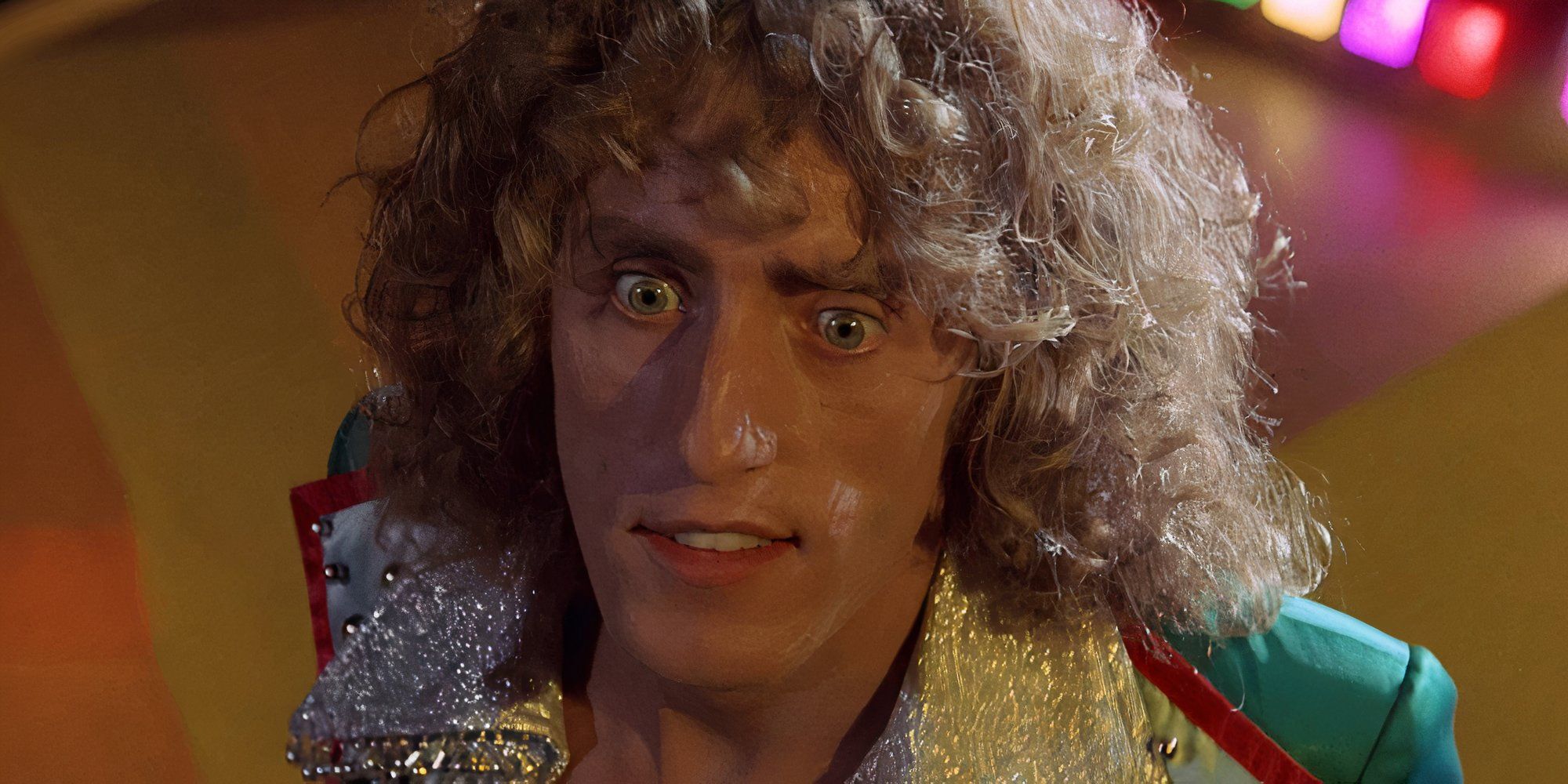 Roger Daltrey as Tommy in Tommy smirking