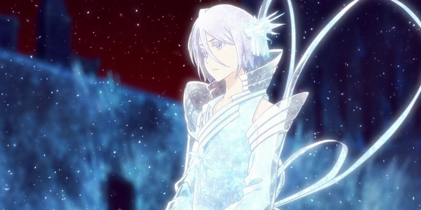 Rukia in an ice white dress from Bleach.