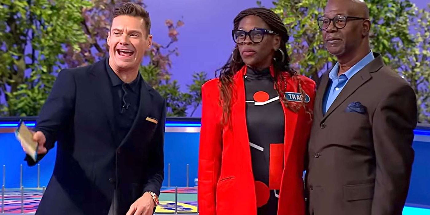 Ryan Seacrest tells Traci Demus-Gamble and her husband about winning an extra $50,000 on Wheel of Fortune.