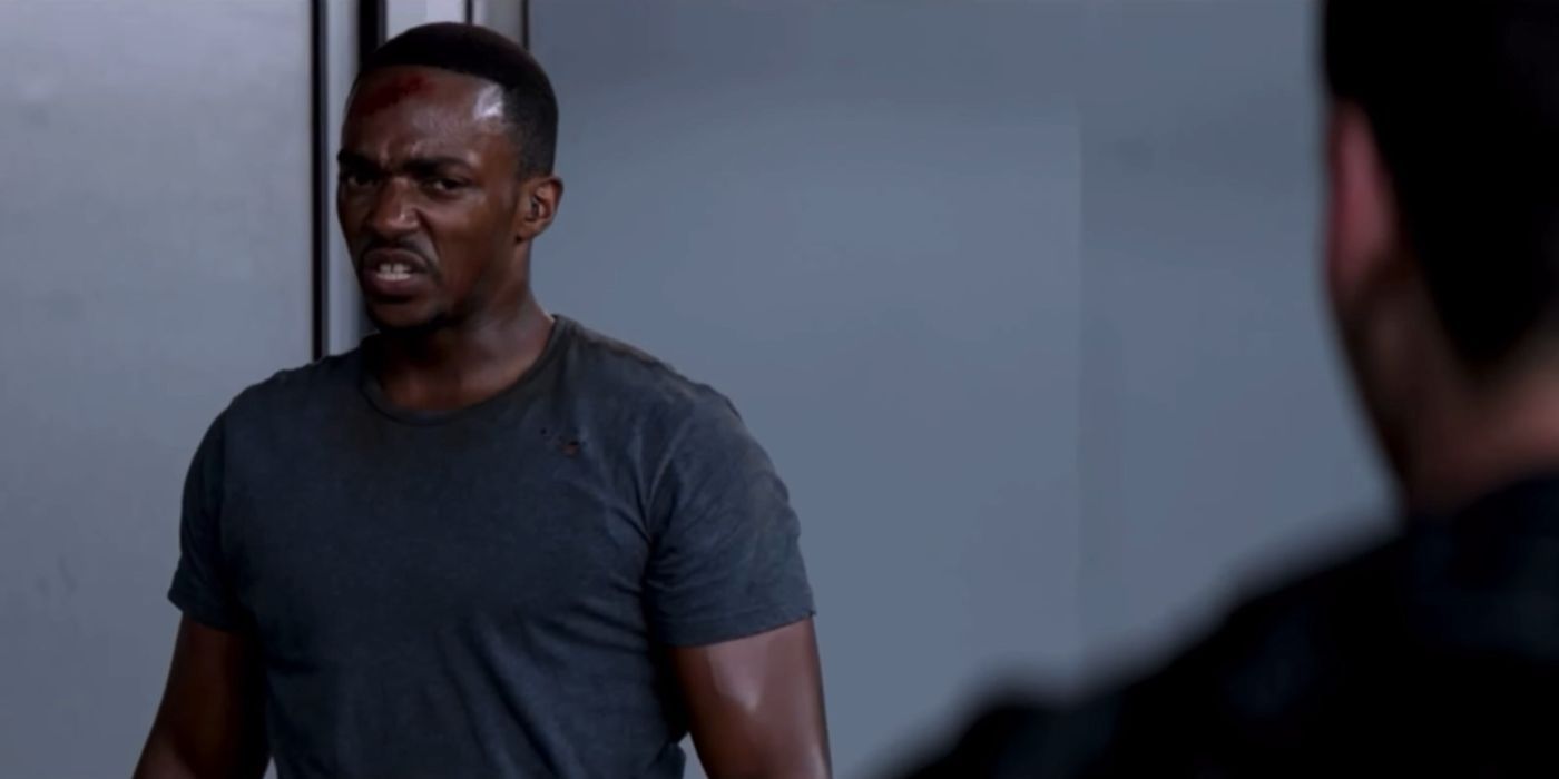 Sam Wilson talking to Rumlow in Captain America: The Winter Soldier.