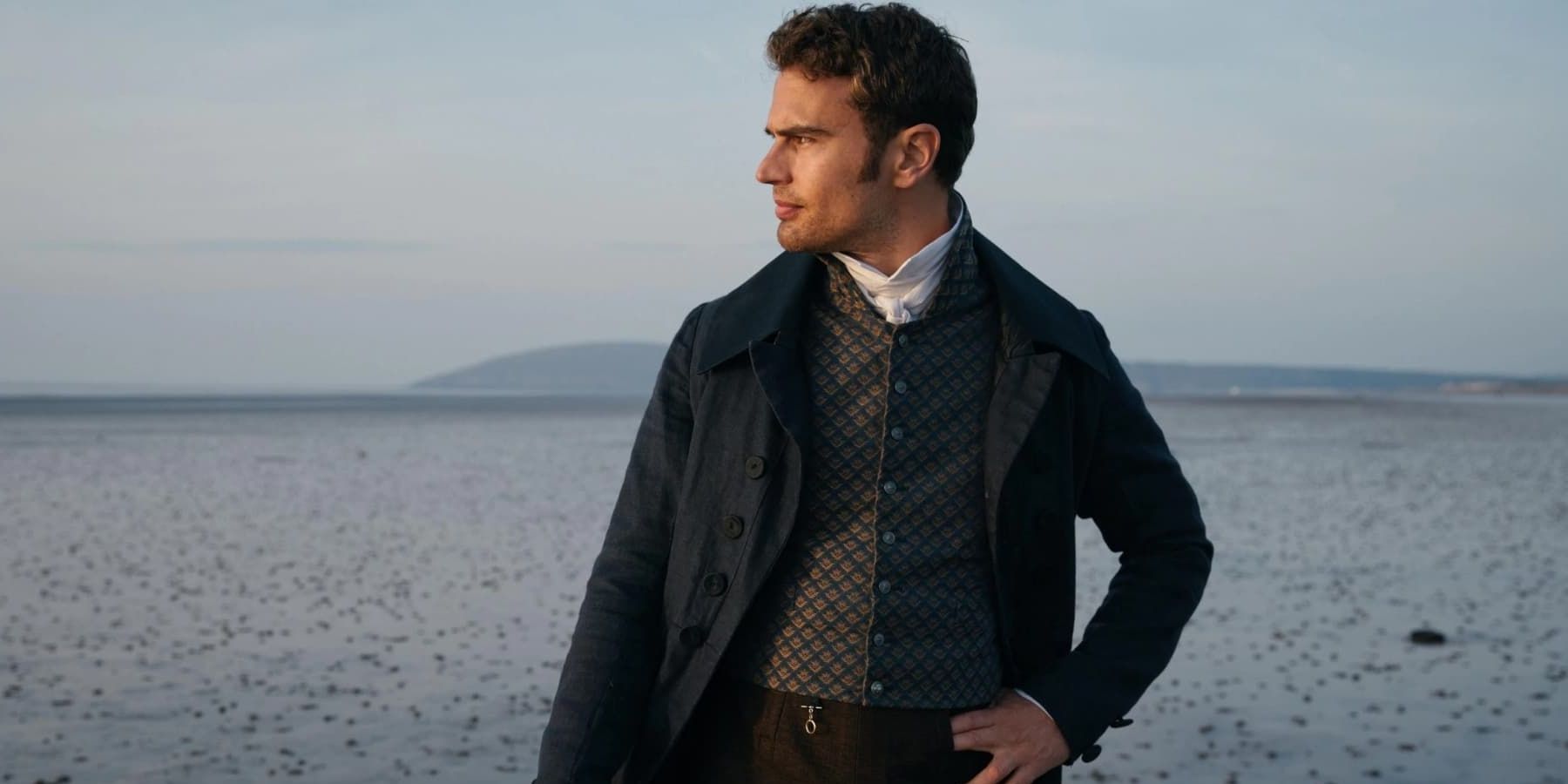 Theo James as Sidney Parking looking off-screen in &lsquo;Sanditon.'