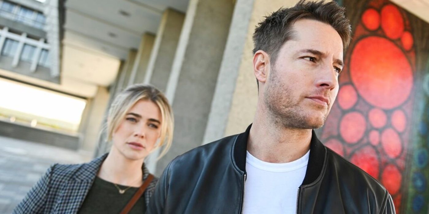 Melissa Roxburgh as Dory and Justin Hartley as Colter in Tracker