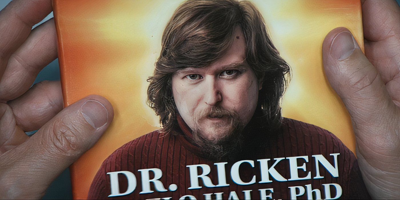 Ricken Hale (Michael Chernus) on the cover of his newest self-help book "The You You Are" in Severance on Apple TV+.