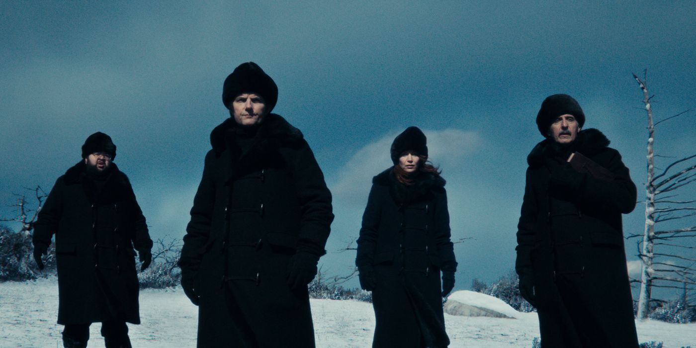 Zach Cherry, Adam Scott, Britt Lower, John Turturro in Severance Season 2 Episode 4