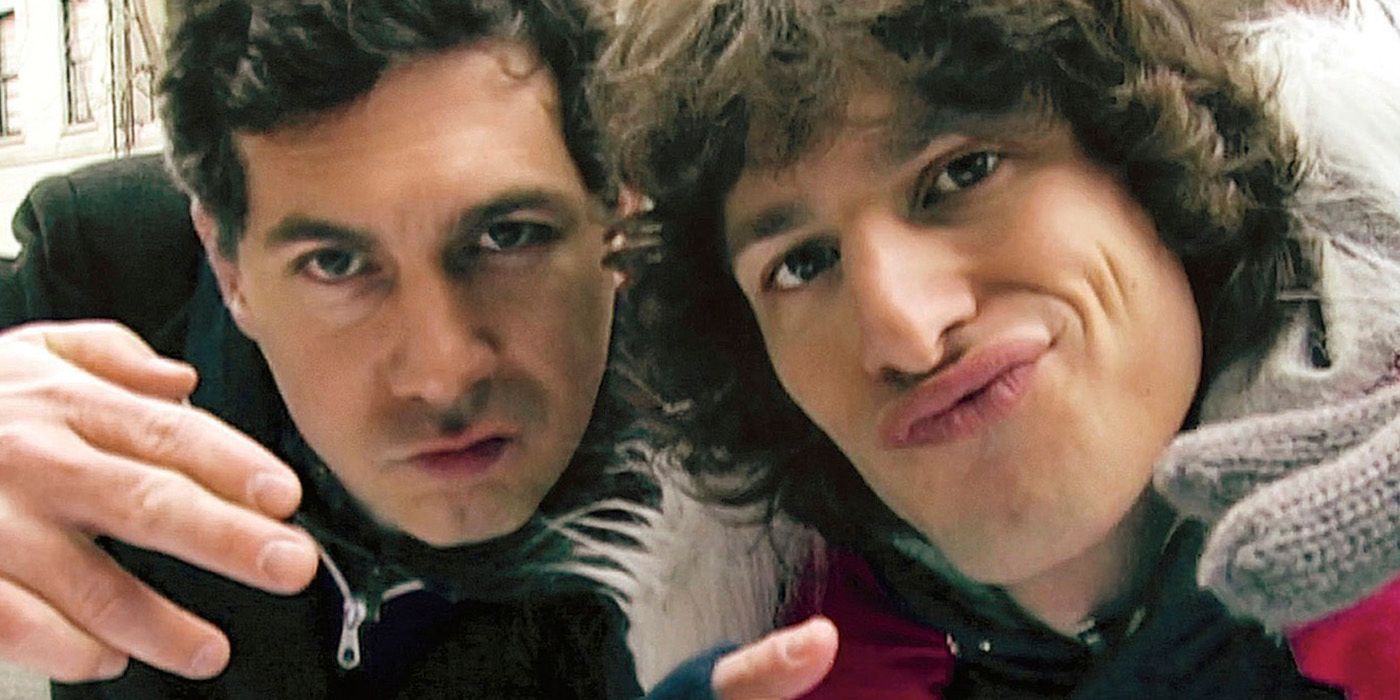 Chris Parnell and Andy Samberg right up to the camera making funny faces in Lazy Sunday on SNL.