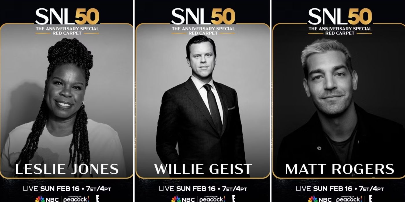Leslie Jones, Willie Geist, and Matt Rogers will host &lsquo;SNL50: The Anniversary Special Red Carpet.'