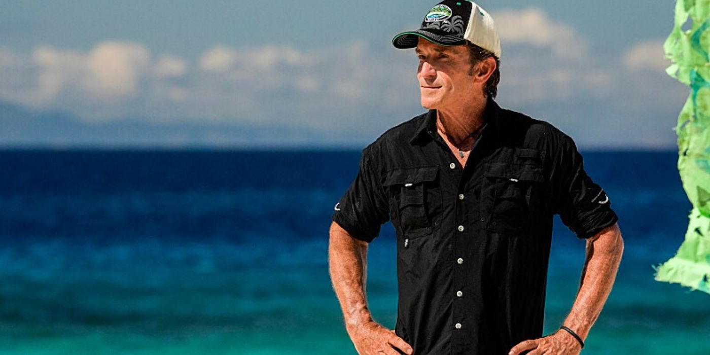 Jeff on the beach during the premiere of 'Survivor 48.'