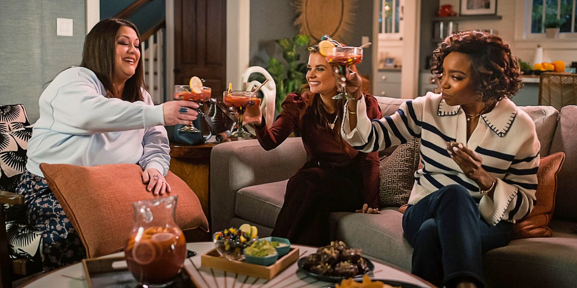 Dana Sue, Maddie, and Helen drinking margaritas in Sweet Magnolias Season 4