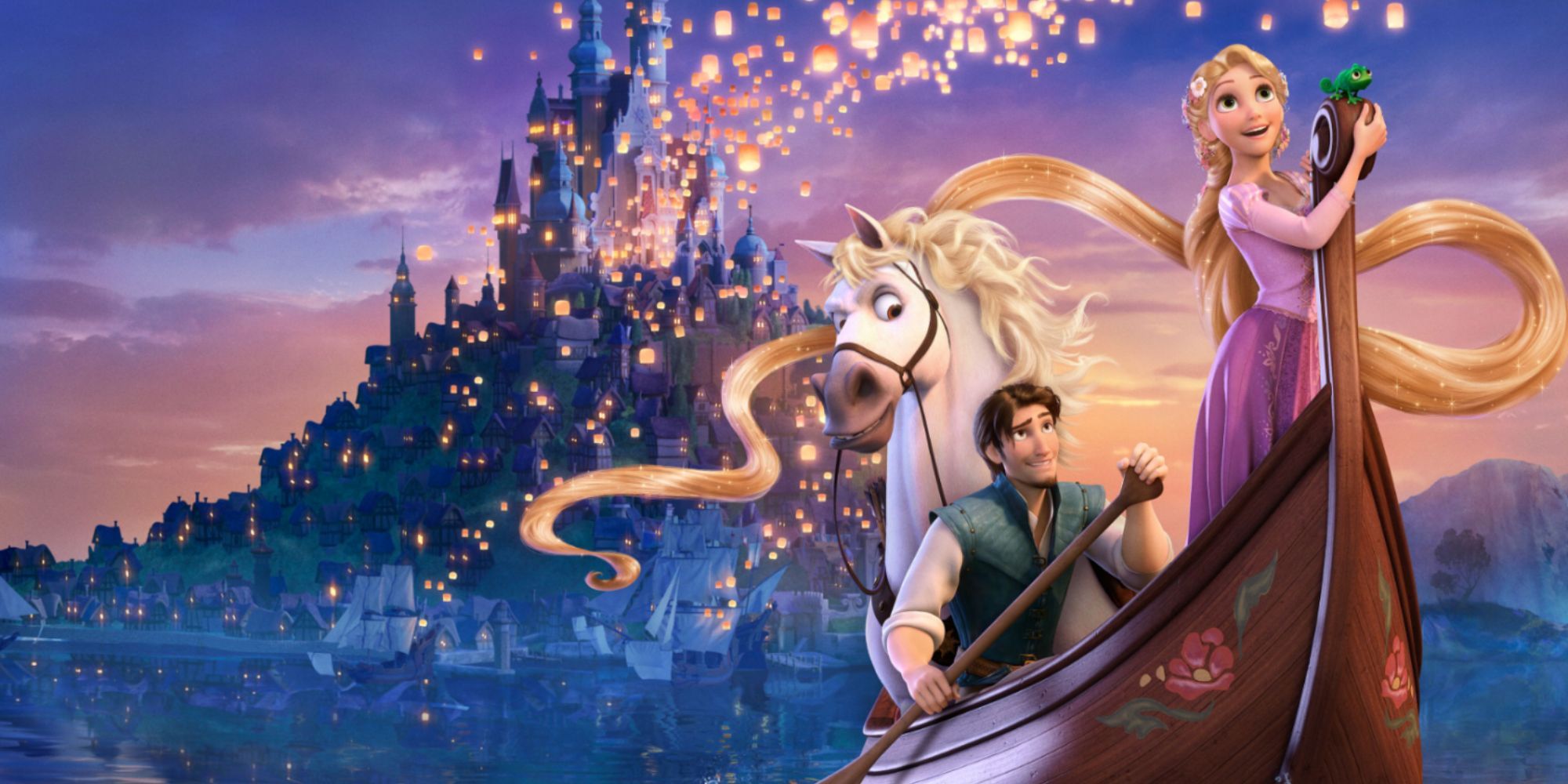 Flynn Rider and Rapunzel in movie Tangled