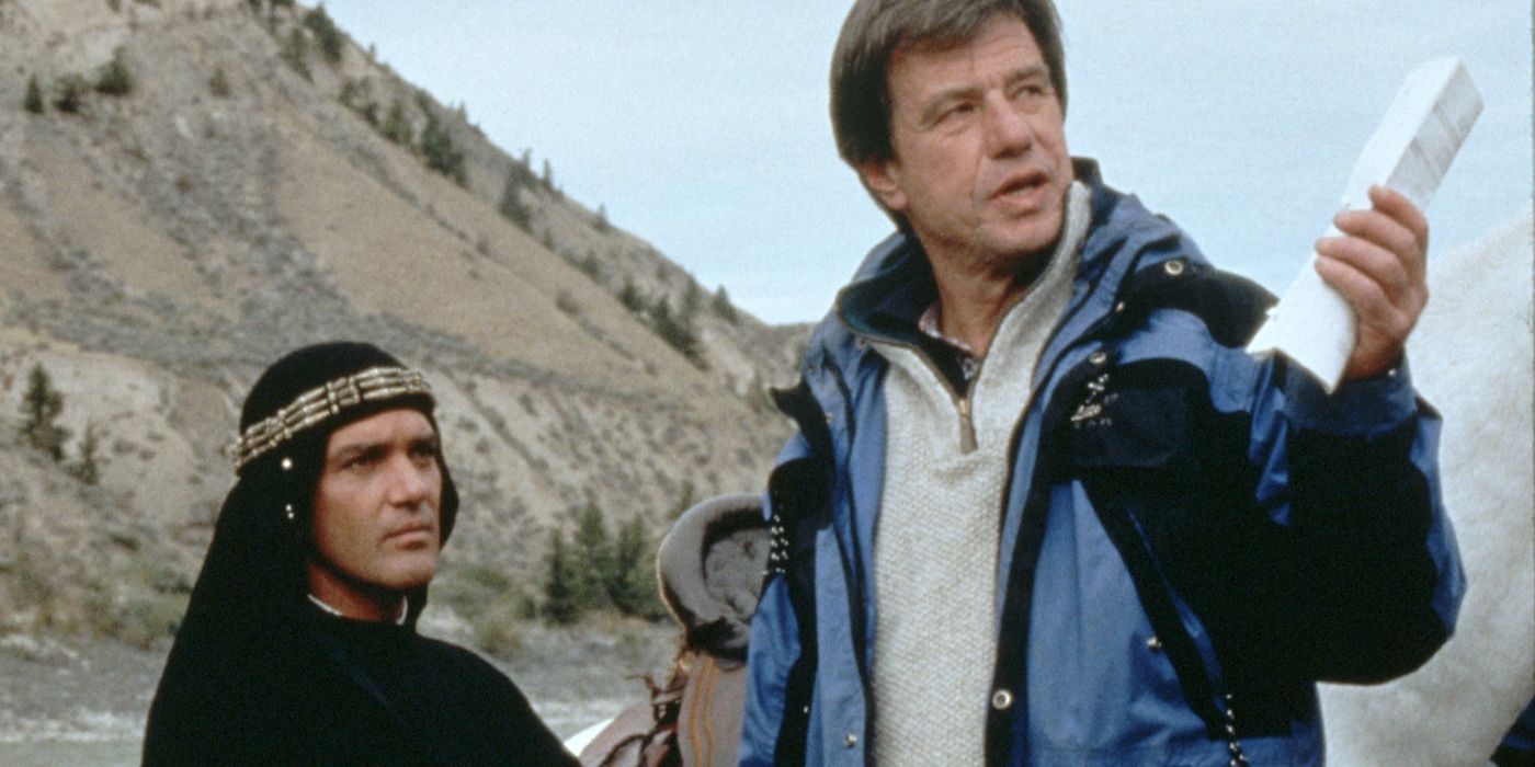 Antonio Banderas and John McTiernan on the set of The 13th Warrior