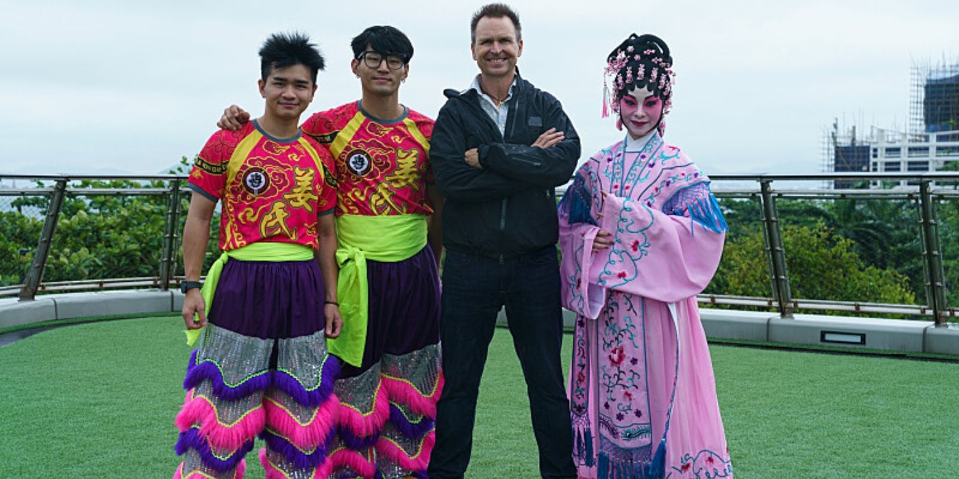 Phil Keoghan at the check point in Hong Kong on &lsquo;The Amazing Race&rsquo; Season 37.