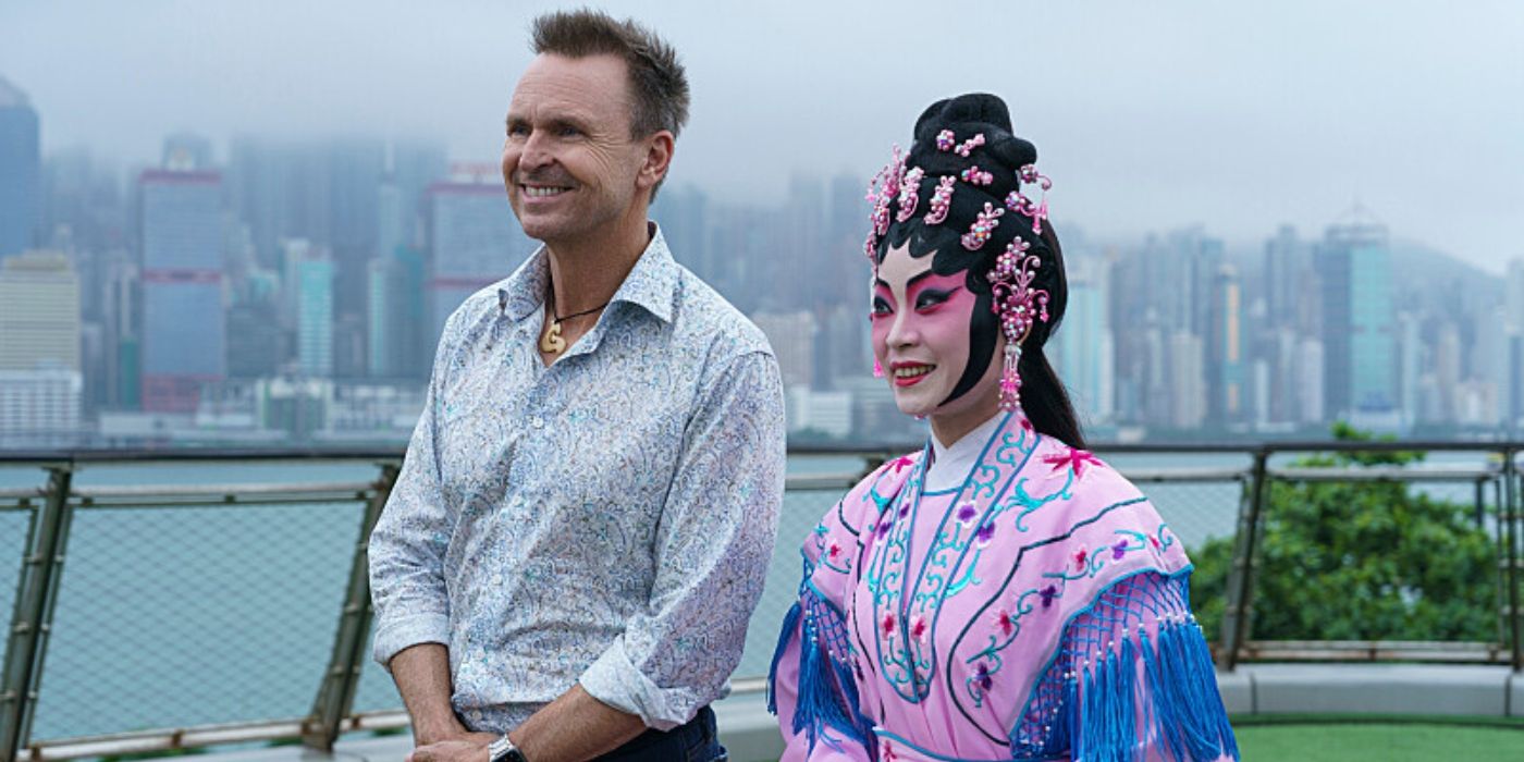 Phil Keoghan welcomes the teams at the first check point on 'The Amazing Race' Season 37.