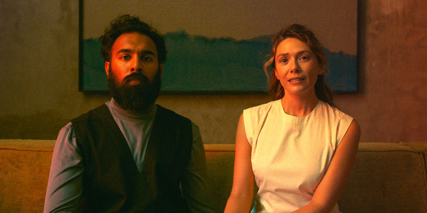 Himesh Patel and Elizabeth Olsen in The Assessment