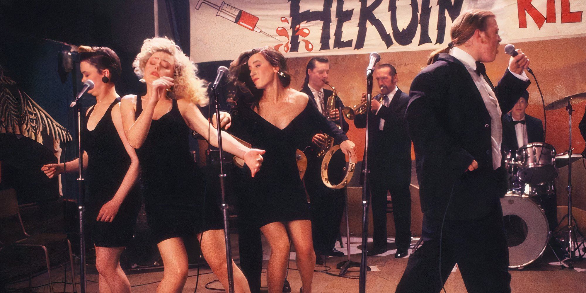The band performs on stage in The Commitments.